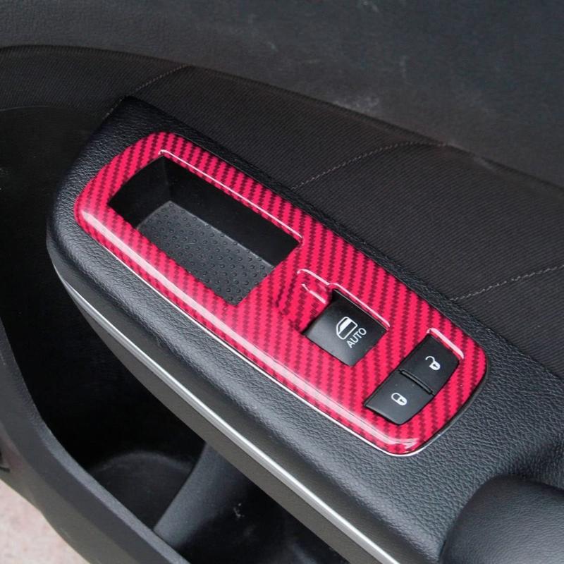 Carbon Fiber Window Lift Trim Switch Panel Cover Trim Automobile Replacement