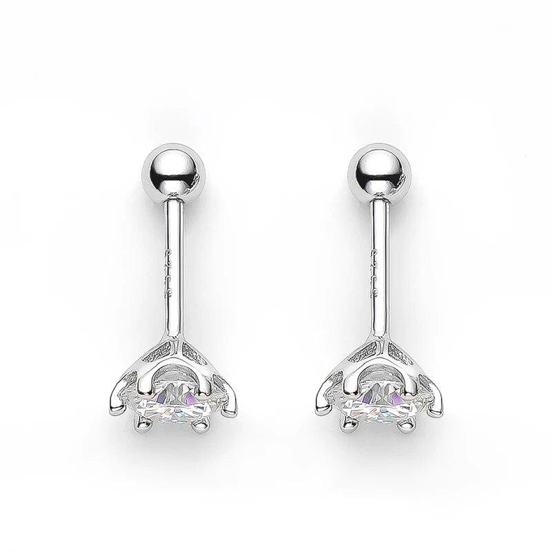 D Color White Gold Plated 2ct Moissanite Studs Earrings for Women Wedding Sparkling 100% S925 Sterling Silver Luxury Jewelry GRA