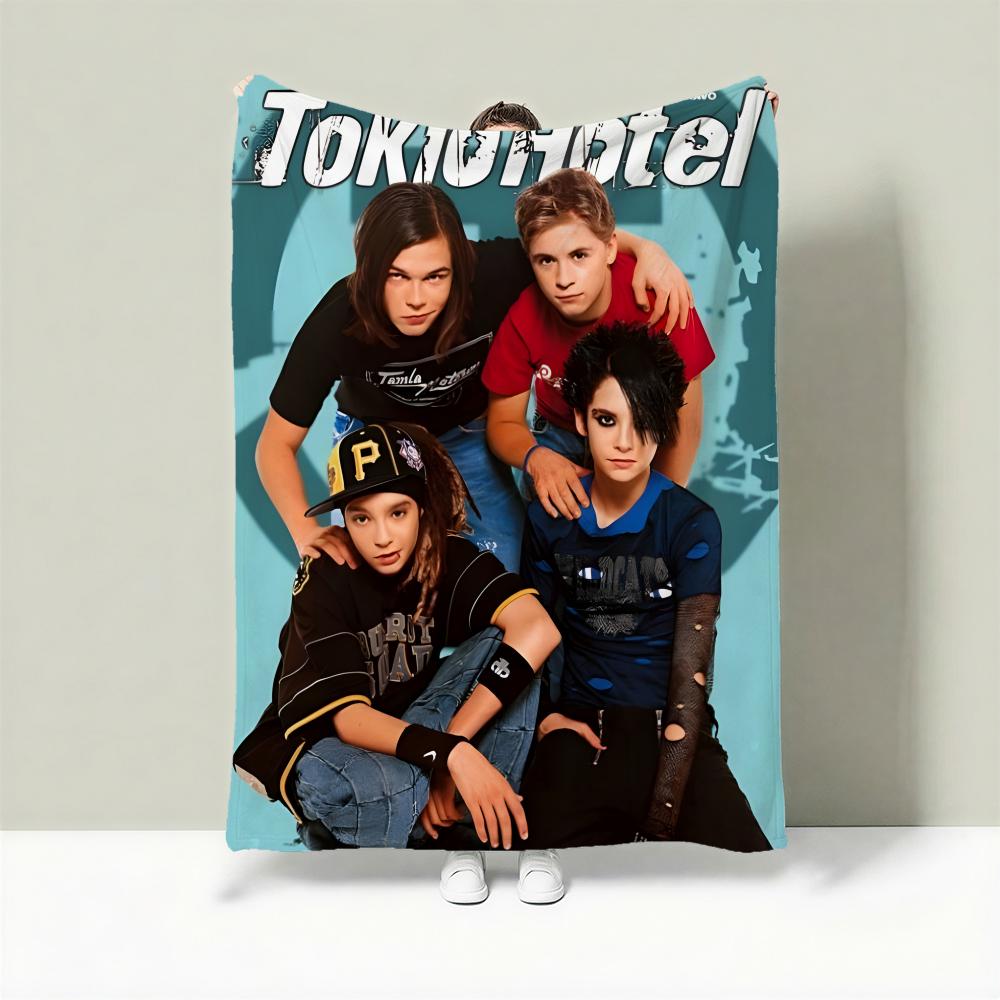 Band T-Tokio Hotel Throw Lightweight 240g Flannel Blanket Soft Skin-friendly for Summer Cooling