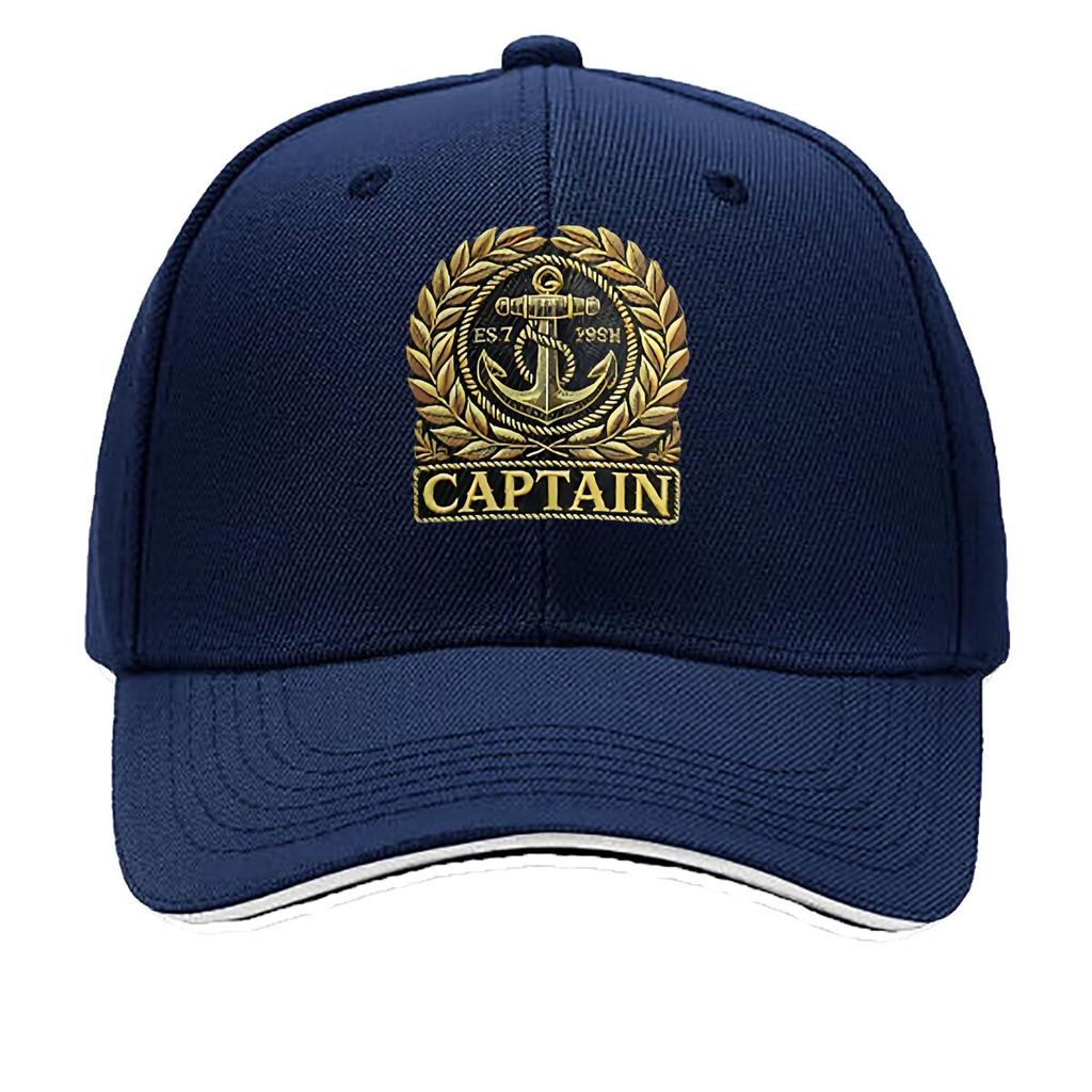 Vintage Metal Captain Anchor Laurel Nautical Badge Hip Hop Hat Fashion Outdoor Sports Sandwich Baseball Cap
