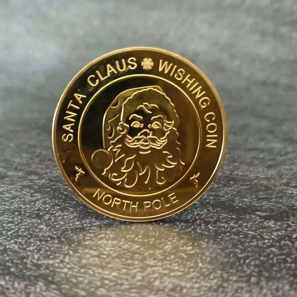 Christmas Commemorative Coin Vintage Style Iron Collectible Coins with Santa Claus Reindeer Pattern Xmas Souvenir Party Gifts