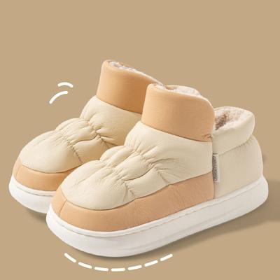 Kış Kalın Tabanlı Kar Botları Kadın Kısa Peluş ve Kalın Kaymaz Pamuk Terlik Kadınlar için