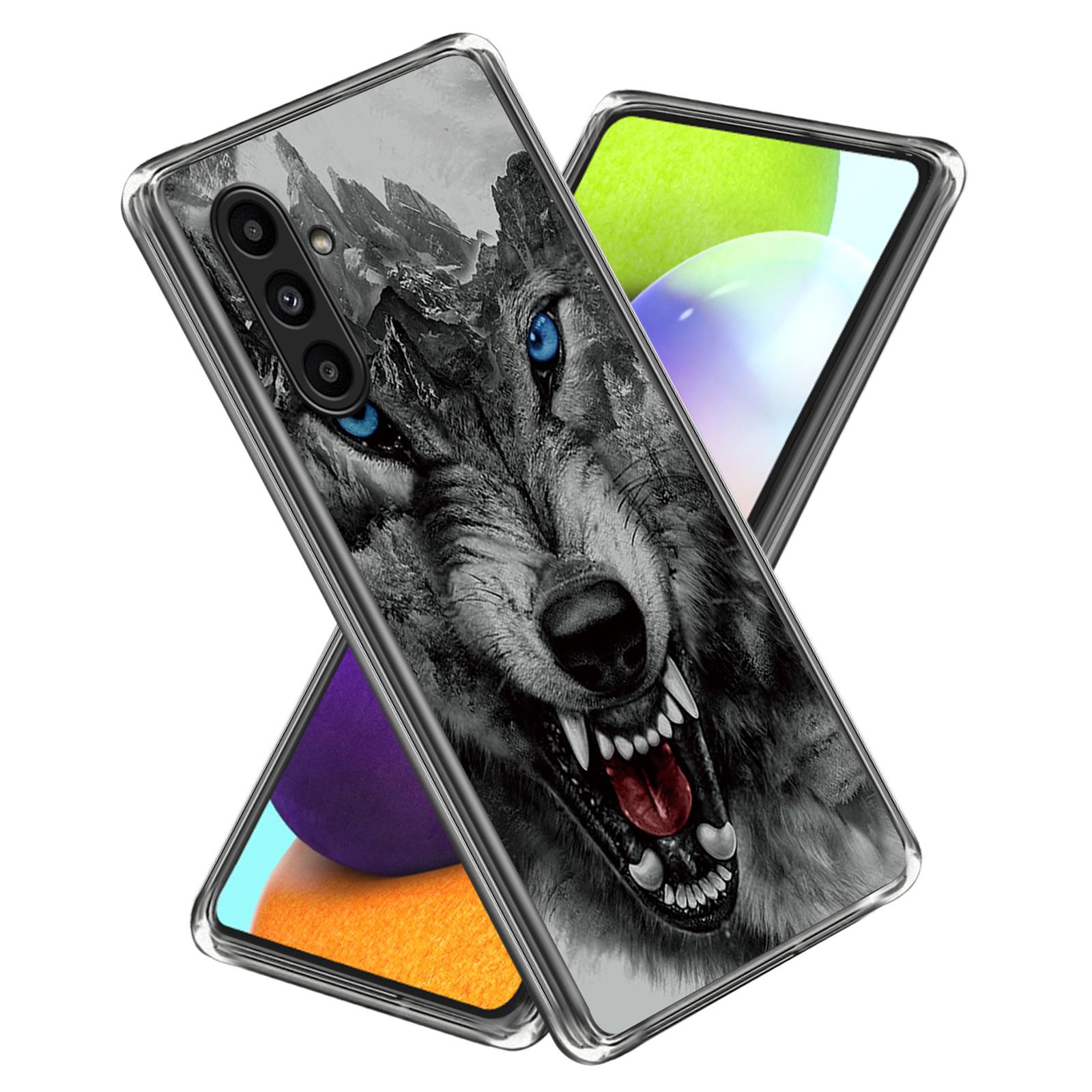 

For Samsung Galaxy A14 5G/A14 4G TPU Case Shockproof Pattern Printing Phone Cover Fierce Wolf