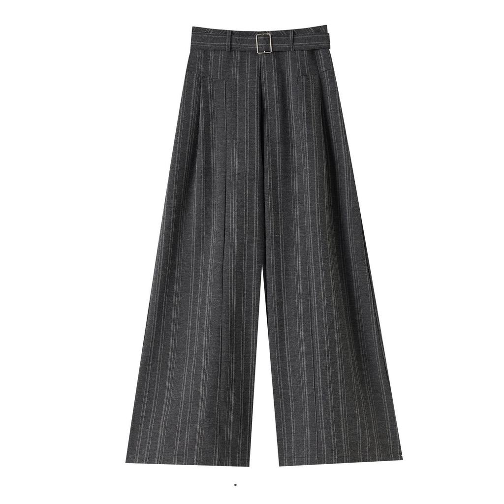 Women's 2026 Striped High-Waisted Wide-Leg Suit Pants - Slimming, Versatile, and Floor-Length
