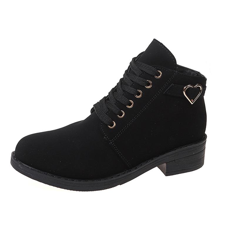 Winter Women Ankle Boots Retro Suede Mid Heels Shoes Lace Up Chunky Boots 2025 Trend Designer Classic Pumps New Botas De Mujer