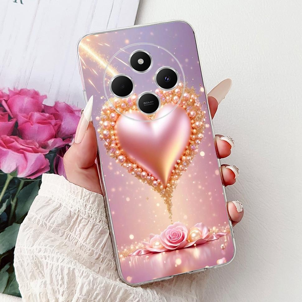 For Xiaomi Redmi 14C Casing Fashion Heart Cat Cover 6.88" Soft TPU Phone Protective Shell For Xiaomi Redmi 14R 14C Cases Coque