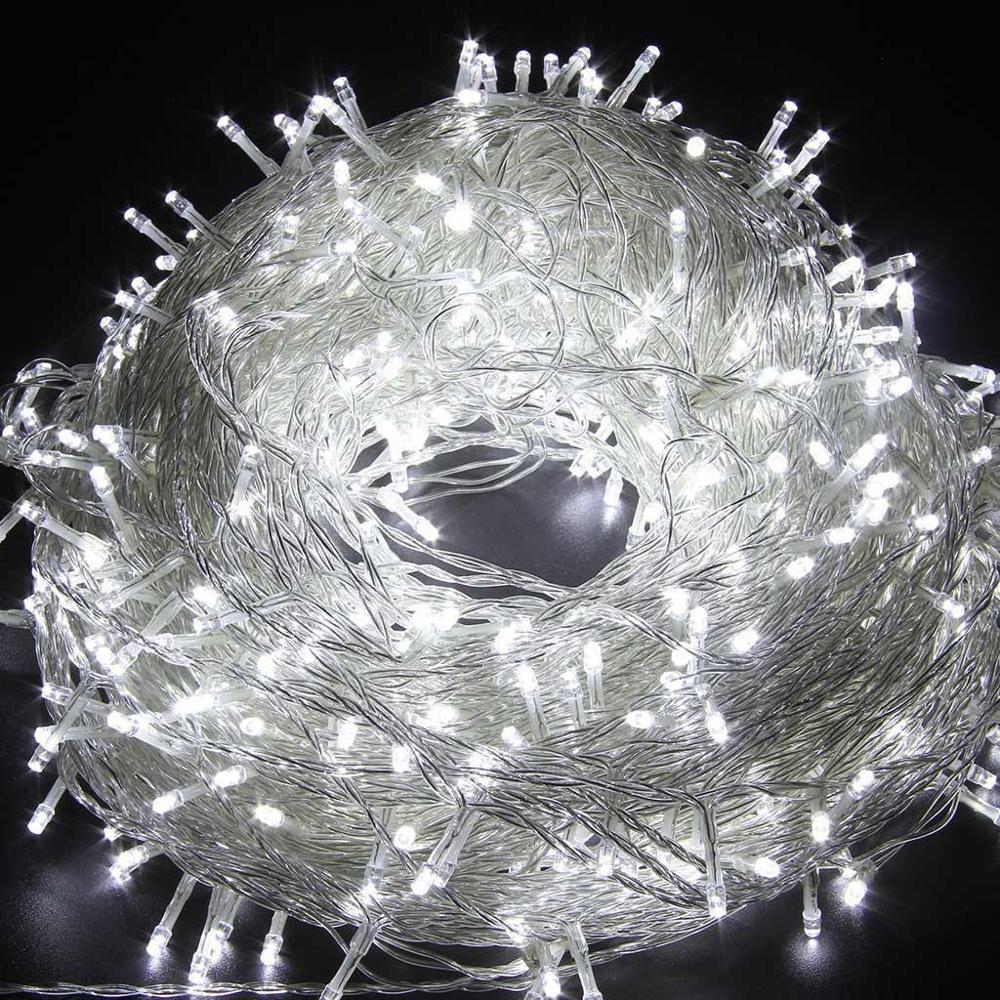 50M/100M LED String Lights Silver Wire Fairy Lights Christmas Garland For Outdoor Wedding New Year Tree Terrace Party Decoration