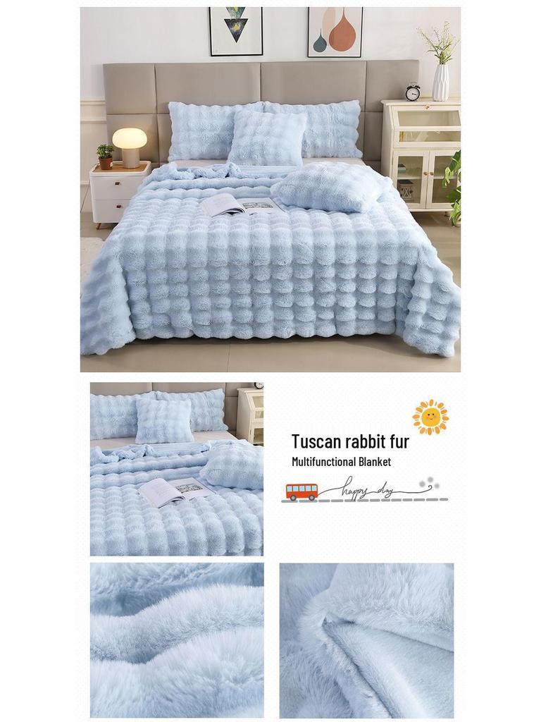 Rote Hasen-Fleece-Plüschdecke - Fleckenresistent, Dick, Kunstpelz, Luxusdecke