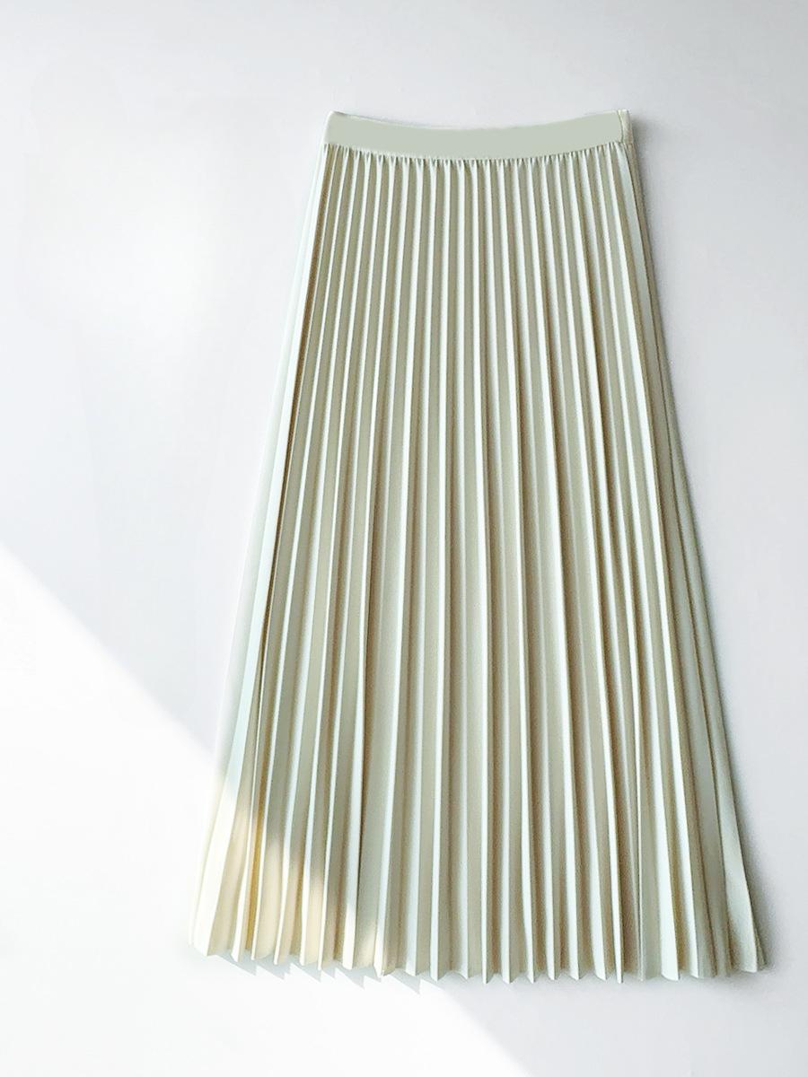 

Весенне-осенняя женская юбка с высокой талией, тонкая плиссированная юбка, модная универсальная юбка длиной до половины тела, драпированная длинная юбка One Size абрикосовый