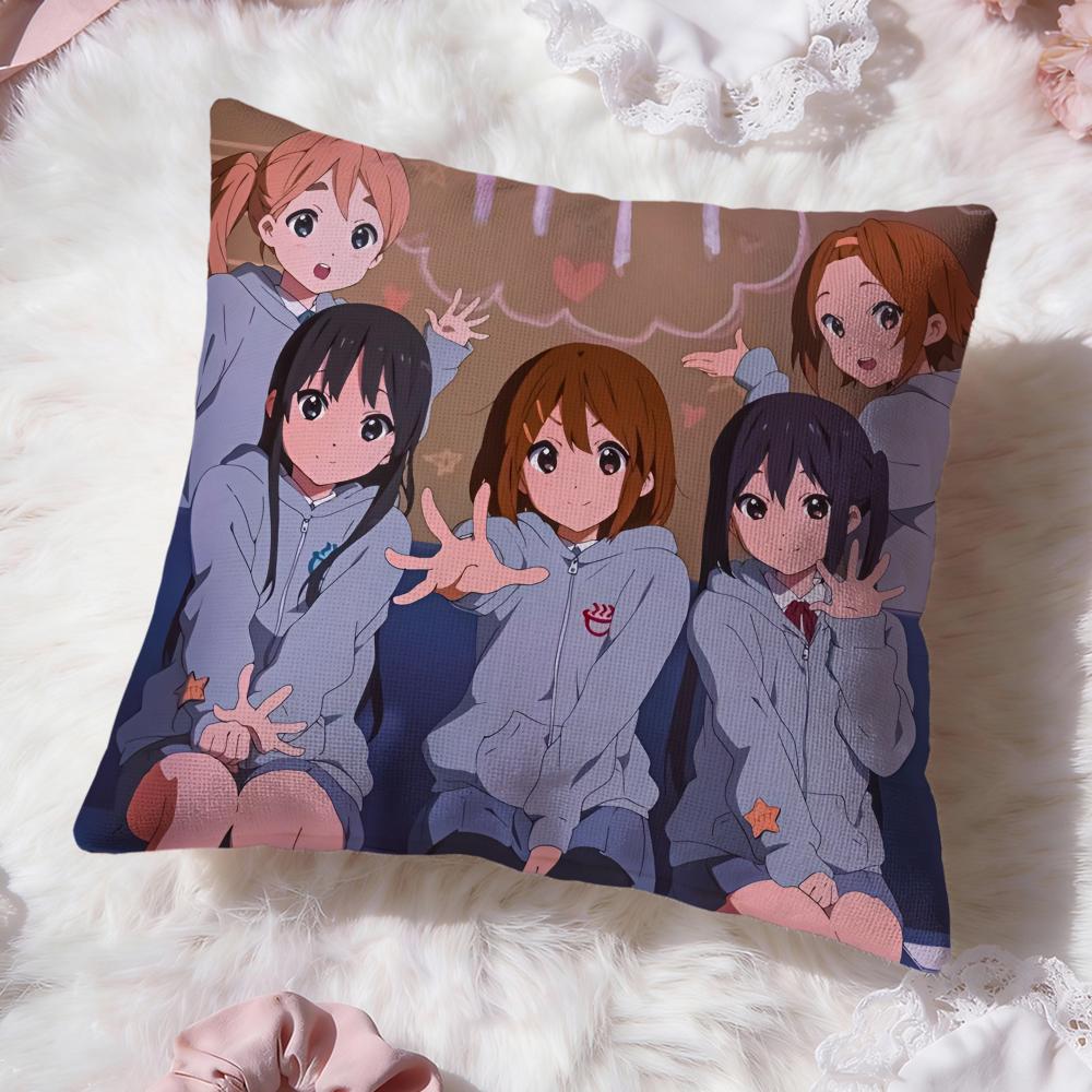 Anime K-K-ON Cute Cushion Cover Premium Comfort Reversible Pillow Cove -Two in One Design for Any Room & Car Interior