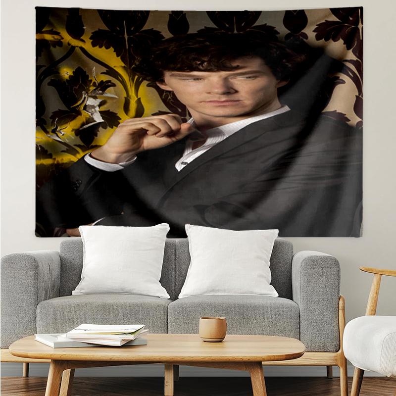 Sherlock Print Tapestry, Backdrop, Easy Setup, Ideal for Bedroom, Office & Living Room, with Aesthetic Wall Hanging Decor.