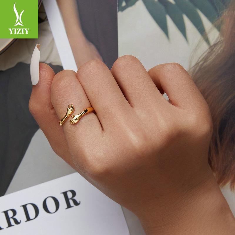 925 Sterling Silver Hug Ring For Women, Give Girlfriend Couple Ring Ring Jewelry Bsr176