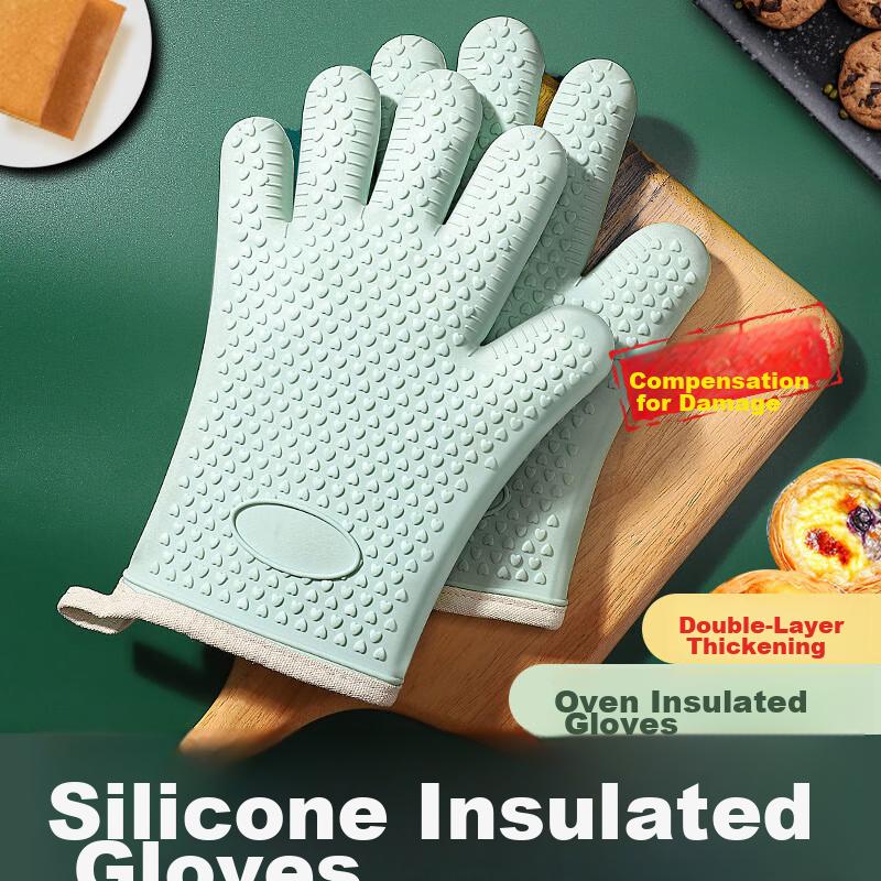 Jekero Five-Finger Thick Heat-Resistant Gloves, Insulated Anti-Scalding Gloves, for Kitchen, Microwave Oven, Baking, Oven-Specific, Thickened Non-Slip