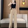 Ice Silk Draped Suit Straight-Leg Pants Spring Summer New High-End Draped Trousers Petite Narrow Version Floor-Length Wide-Leg Pants