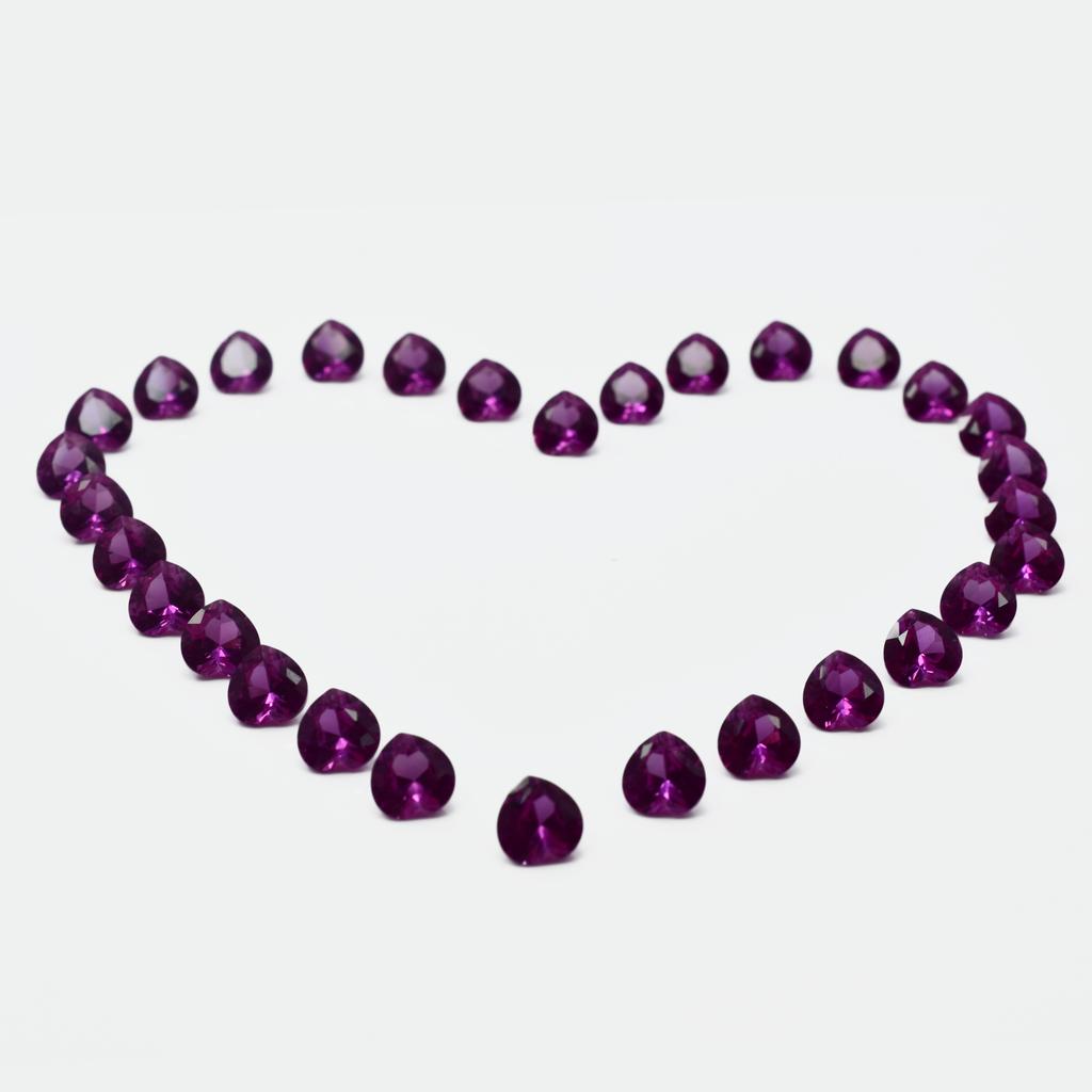 Natural Pink Ruby Loose Gemstone Heart Cut 5x5 mm 50 pcs for Jewelry Making and Gem Collections