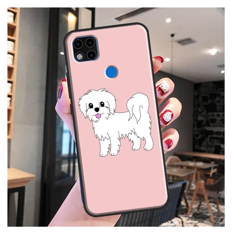 

Мягкий чехол с мультяшной мальтийской собакой для Xiaomi Redmi Note 11 Pro Note 10 Pro Note 9 Pro 10S 9S 8T 9A 9C 9T Redmi Note11Pro Plus