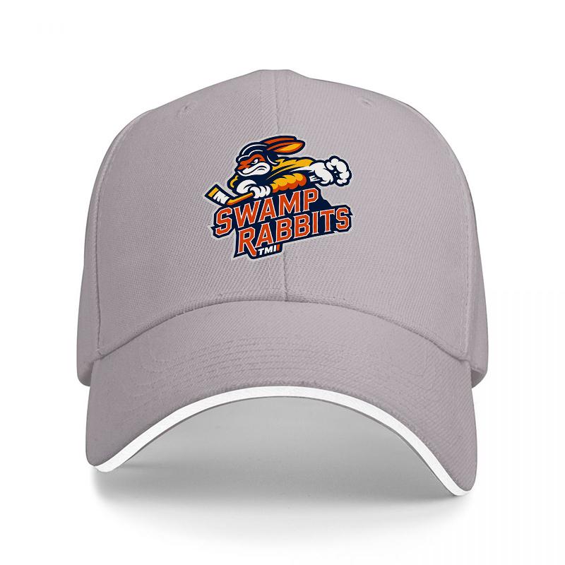 SWAMP RABBITS BASEBALLKAPPE SCHWARZ VERSTELLBARER SITZ TEAMLOGO BESTICKTE MÜTZE FÜR Unisex UND Frauen SPORTFAN ACCESSOIRE