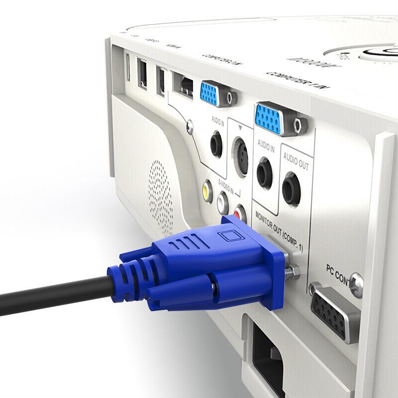 Biaz HD VGA Cable with Dual Magnetic Rings - Blue, for Computer, TV, Projector Display (3+6 Wire Core)