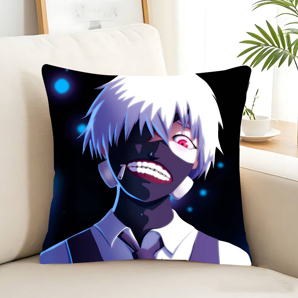 Tokyo Anime Ghoul Pillow Case Removable Washable Cushion Cover – All-Season Soft Linen