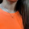 Silver Necklace with Cubic Zirconia, Product Weight 2.14 G (2160915)