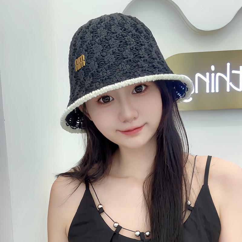 Seaside Beach Hat Lace Straw Hat Children Summer Visor Breathable Sunscreen Bucket Hat Vacation Style Straw Hat