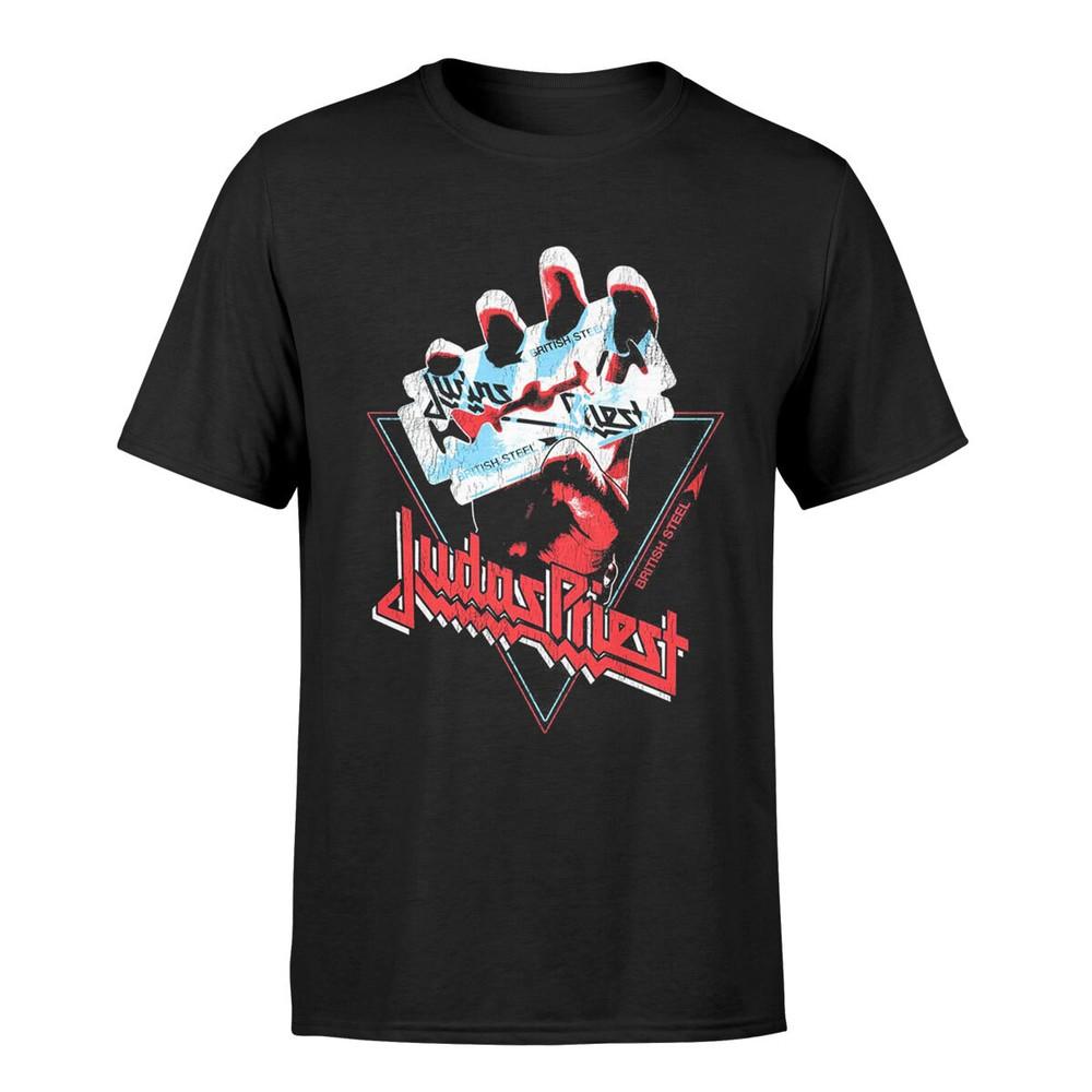Judas Priest TShirt British Steel Hand Band New Black Official Unisex T-Shirt L