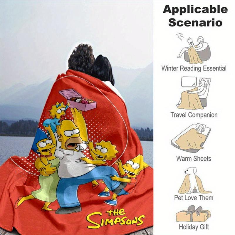 Simpsonovi kreslená deka, krátký plyšový roztomilý teplá deka, dekorace obývacího pokoje, pohovka, čtyři roční období, cestování