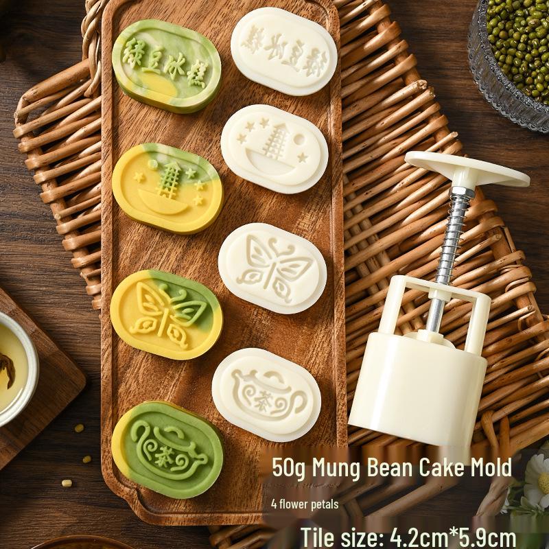30g/50g Mung Bean Cake Mold 3D Embossing Mooncake Imprinter Pastry Baking Tool