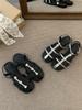 Narrow Band Ladies Casual Heeled Sandals Women's Black Beach New Summer 2025 Low Heel Outdoor Dress Gladiator Shoes