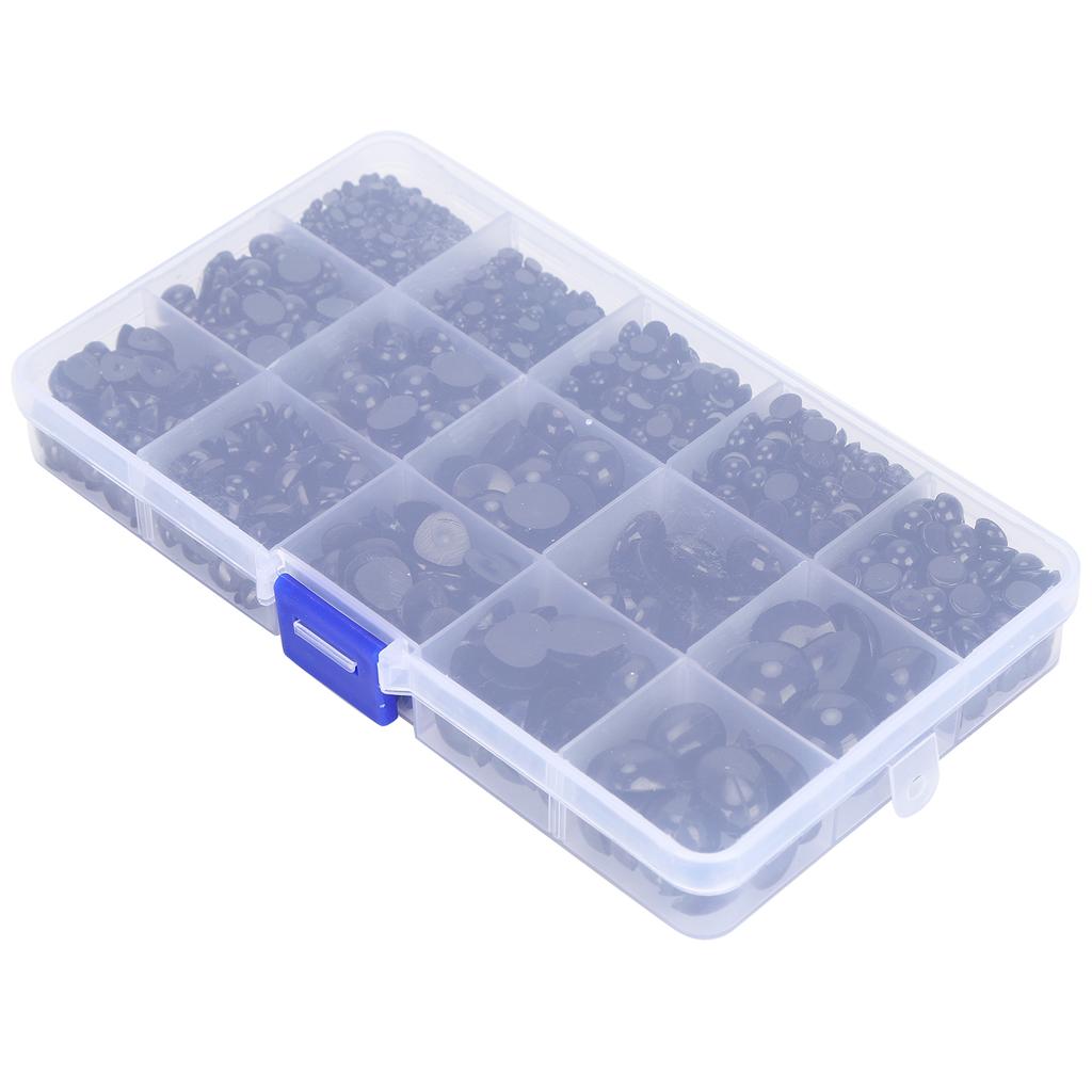2575Pcs Plastic Eyes and Noses Pack Safety DIY Craft Kit Set with A Storage Box for Toy DollBlack