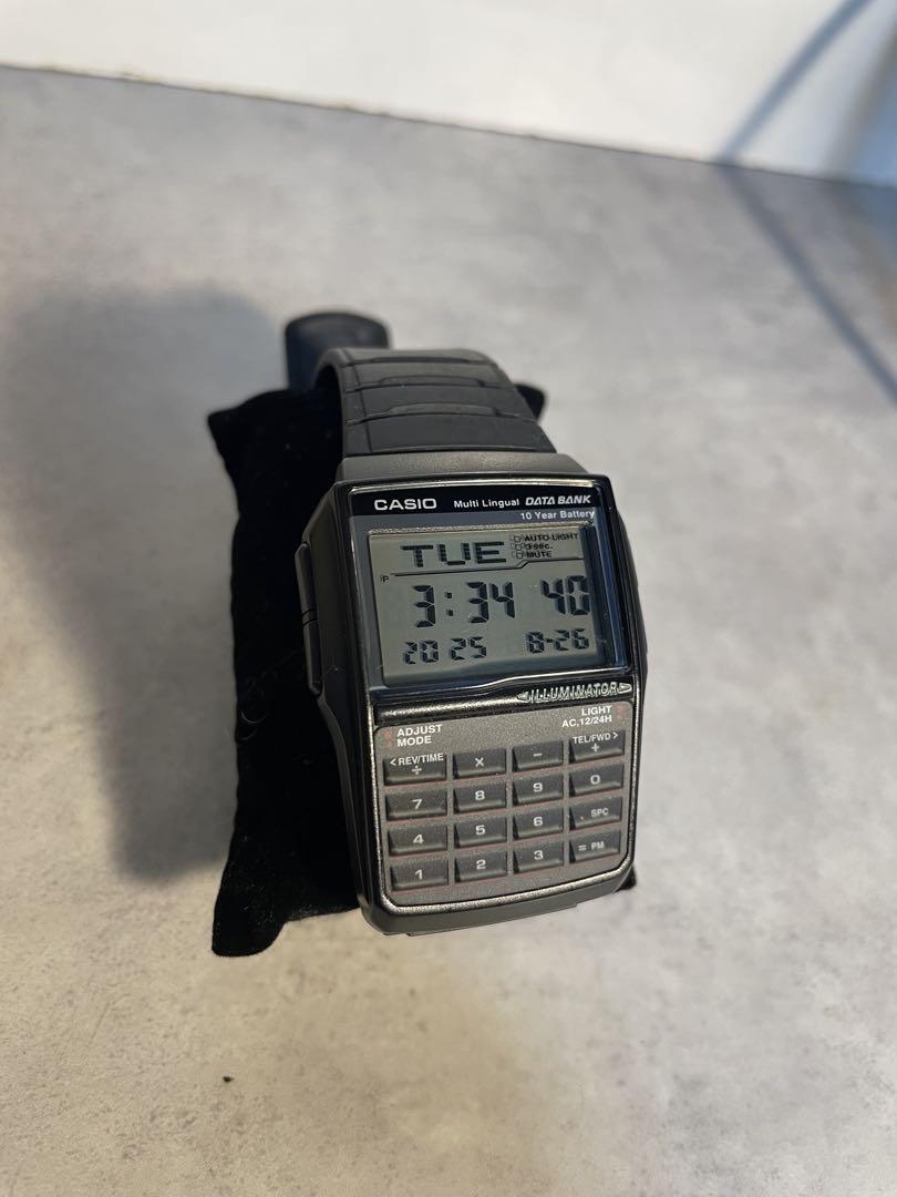 

[Б/У] CASIO Data Bank DBC-32-1A Наручные часы-калькулятор, Черные, Мужские