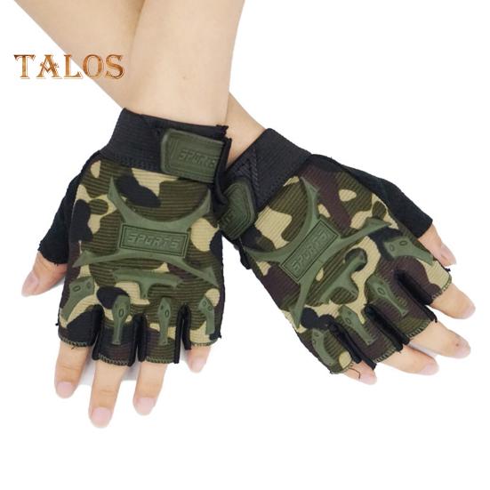 1 Pair Kids Half Finger Gloves Anti-Slip Sport Mittens Large Area Anti-Slip Design Elastic Soft Gloves