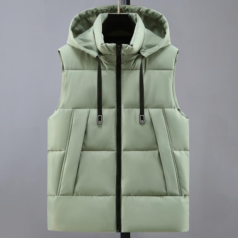 Nadměrná velikost S-8XL Zimní bezrukávová parka Pánská teplá vesta s kapucí Módní ležérní Silné svrchní oblečení Pánské bundy