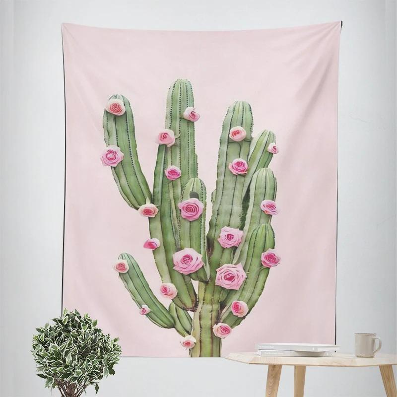 Pink Flowers Butterfly Decorative Tapestry Home Wall Decor Office Living Room Tapestry