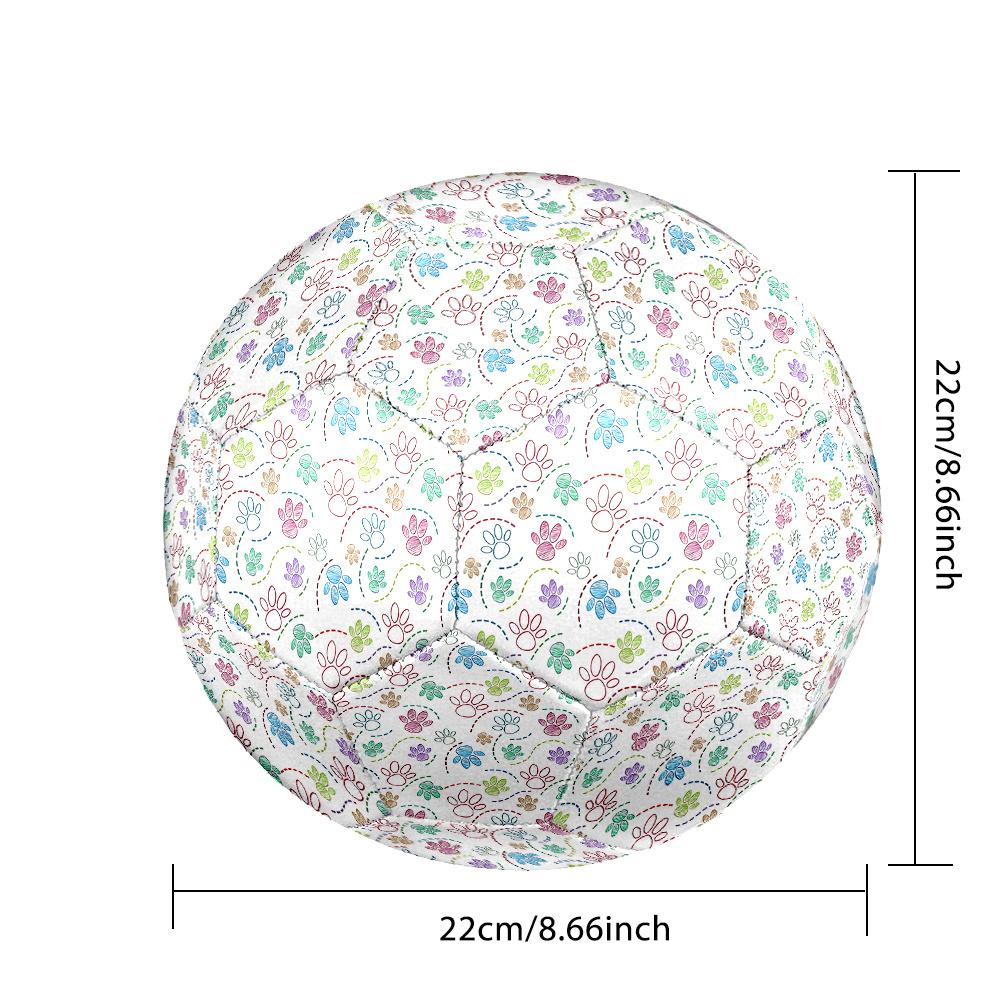 1PC Colorful Paw Prints Soccer Ball Size 5 Football Machine Sewn Indoor/Outdoor Universal Football A71