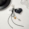 Unique Heart Shaped Keychain Accessory Featuring Leather Tassels And Vintage Braided Strap Stylish Purse Decoration