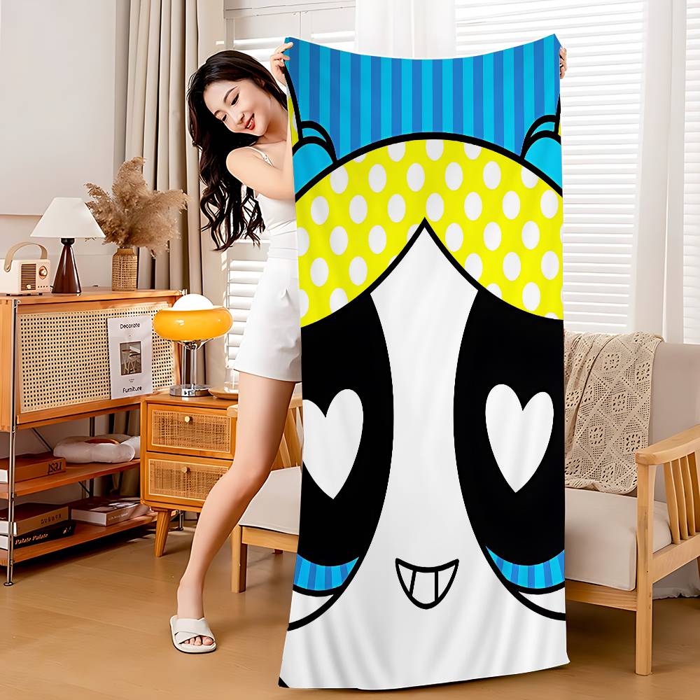 P-Powerpuff Anime G-Girls Badetuch Mikrofaser Weich Wasserabsorbierend Atmungsaktiv Für Mädchen Kinder Dekorative Cartoon Strandtuch