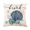 Marine Scallop Linen Pillow Case Home Car Decoration Sofa Living Room Single Side Digital Printed Pillow Cushion