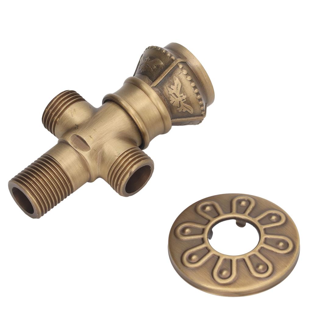 Eckventil Europäischer Antikstil Kalt-Warmwasserhahn Dreh-Eck-Absperrventil für Küche Badezimmer