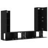TV Cabinet Set 4 pcs Black Oak Effect Wood Based Material