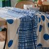 Tablecloth Blue Splicing Geometric Printing Simple Cotton and Linen Dining Table Cloth