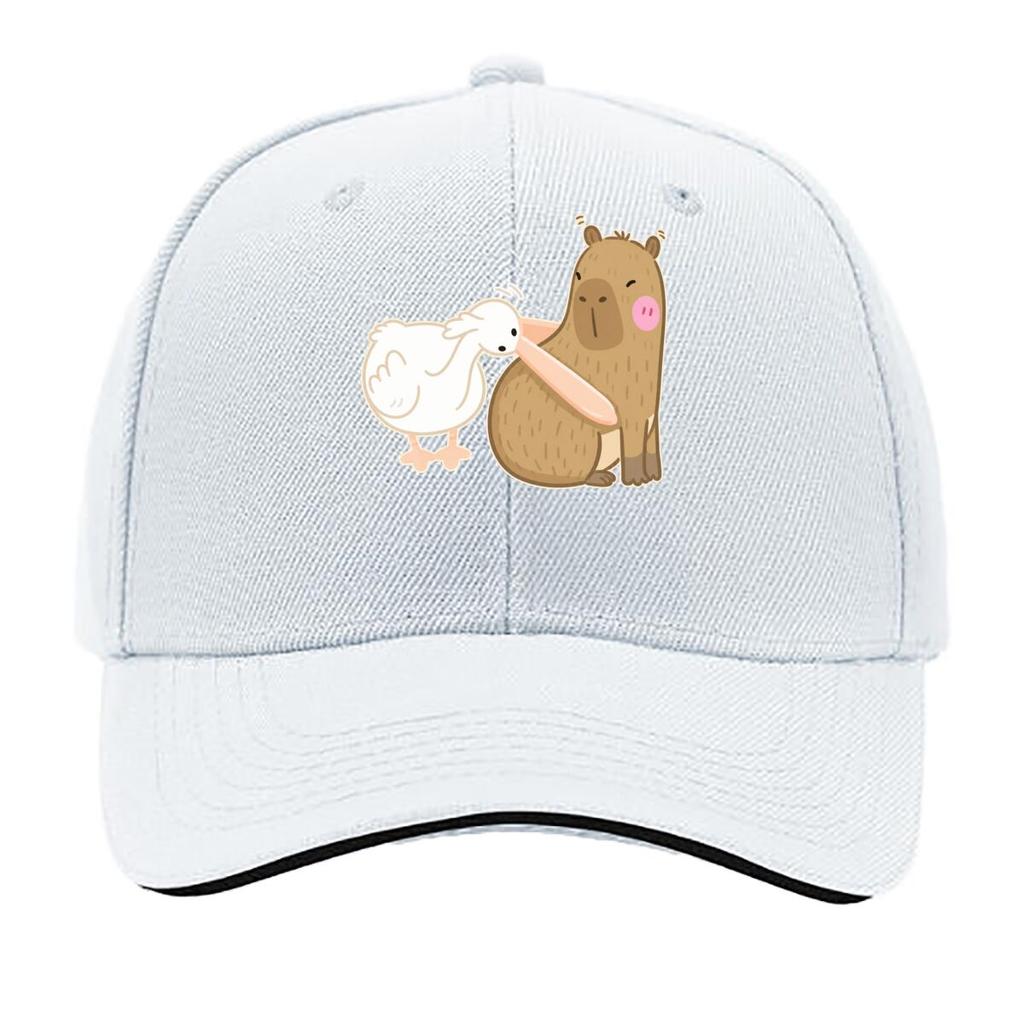 Cute Capybara Pelican Animal Meme Illustration Sandwich Baseball Cap Sun Cap Outdoor Workouts Hat