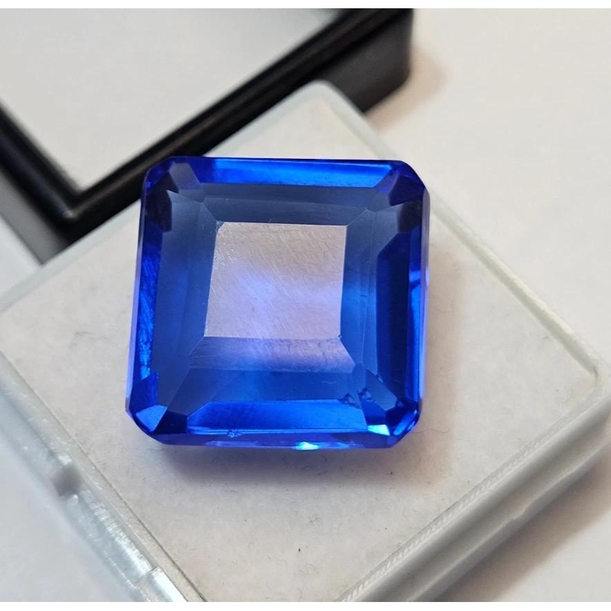 18-20 Ct Natural Blue Sapphire Square Cut Fabulous Certified Loose Gemstone