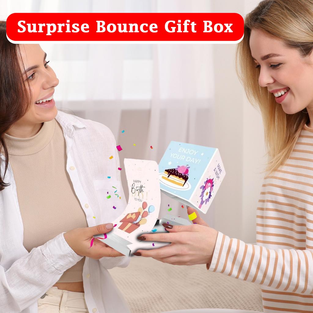 Jumping Box Surprise -up Gift Box - Birthday Surprise With Confetti, Explosion Box For Adults & Kids, Celebration Party Surprise