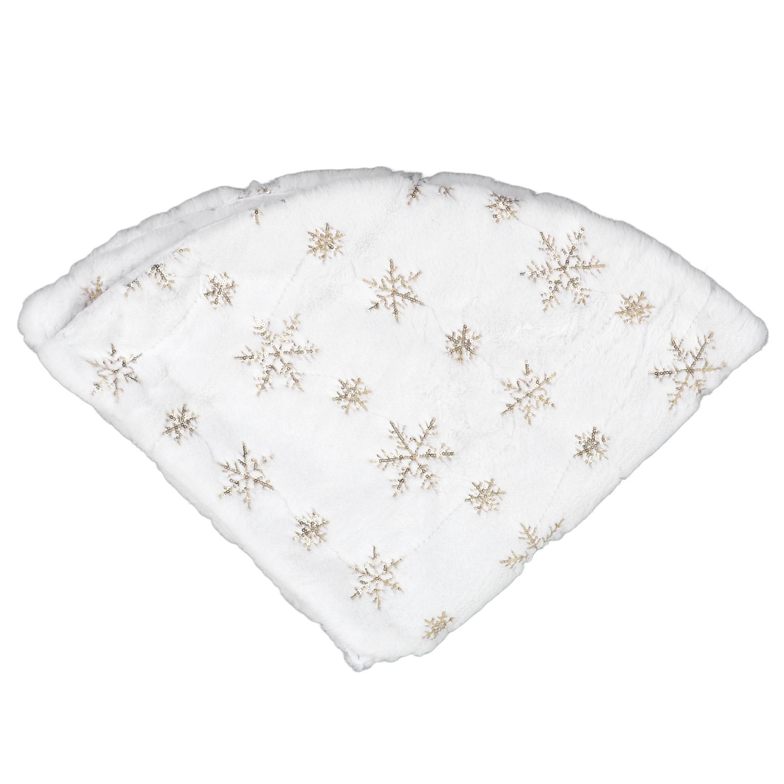 

35,4-дюймовая юбка для рождественской елки круглой формы, мягкая и удобная белая подставка для рождественской елки, коврик для дома золотистый