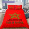 Moroccan Football Crest Custom Name Pattern Bedding Quilt Set Quilt Cover Pillowcase Home Birthday Gift(1 * Duvet Cover + 2 * Pillowcase, Without Core