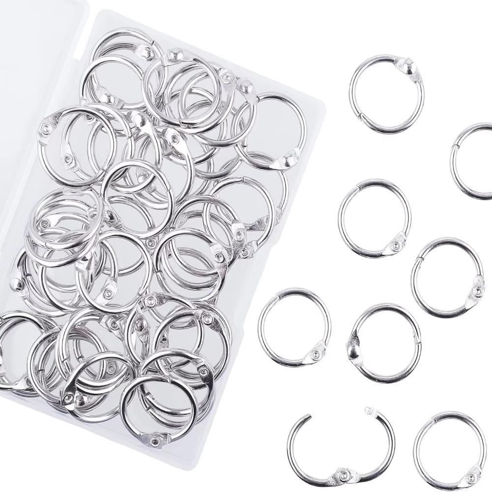 50Pcs O Ring Metal Binder Rings Assorted Sizes Keychain Rings Book Binder Rings  Office Organization 50Pcs