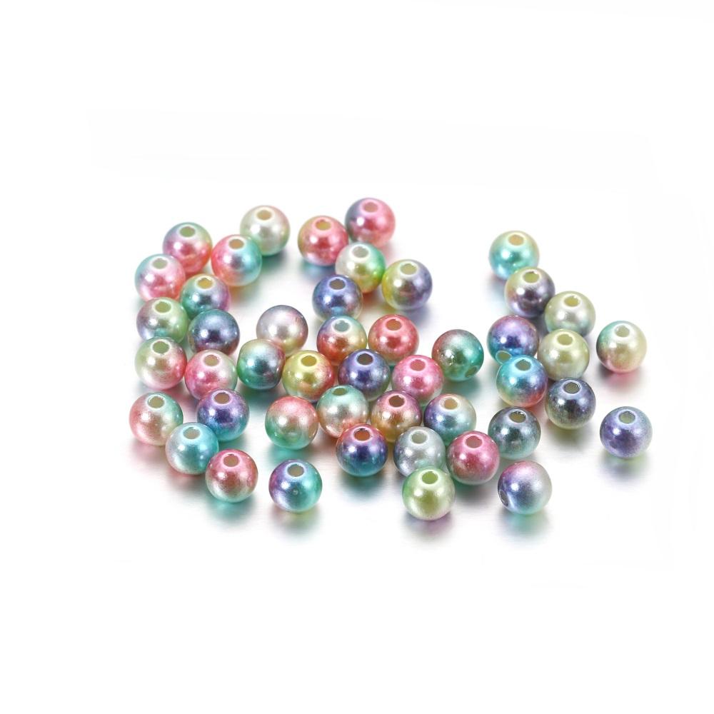 50-400Pcs 3-12mm Colorful Acrylic ABS Imitation Pearl Bead Loose Spacer Beads for DIY Bracelet Necklace Jewelry Making Supplies