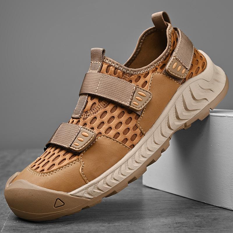 

2024 summer mesh platform shoes new casual shoes breathable men s daily hollow single shoes men s large size outdoor shoes 46 помаранчевий