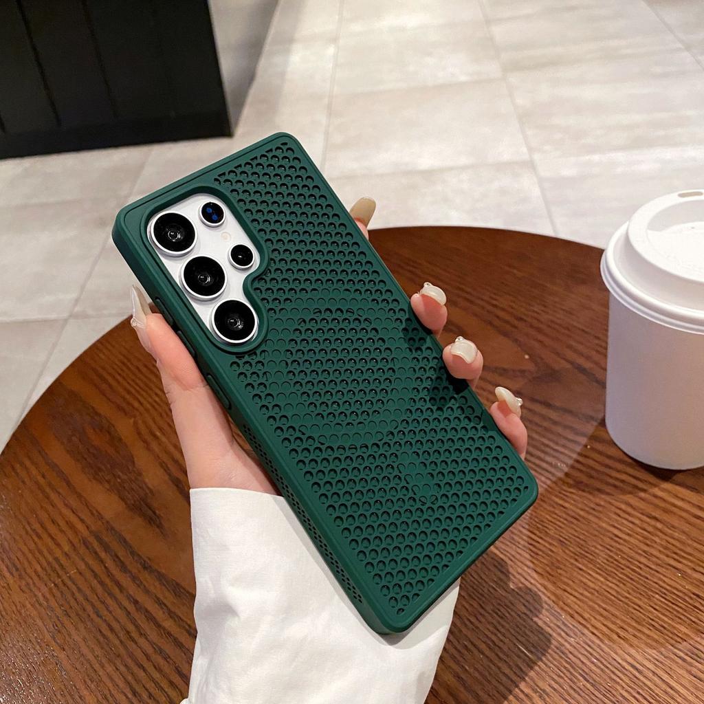 Honeycomb Mesh Cooling Suitable for Samsung S25 Ultra Skin-sensitive Magnetic Phone Case S24 Ultra Anti Fall Protection Case